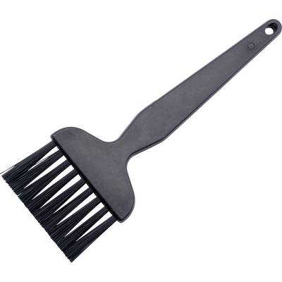 Ein schwarzer Grillpinsel mit Borsten, verwendet zum Marinieren oder Ölen von Grillgut.