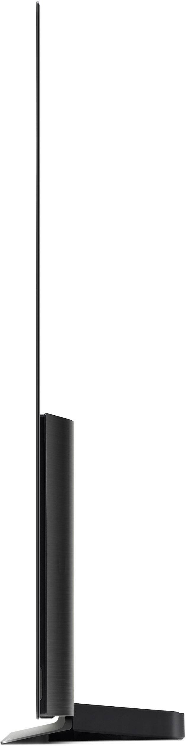 Ultradünner Fernseher, seitliche Ansicht zeigt schlankes Profil und minimalistisches Design.