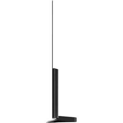 Ultradünner Fernseher, seitliche Ansicht zeigt schlankes Profil und minimalistisches Design.