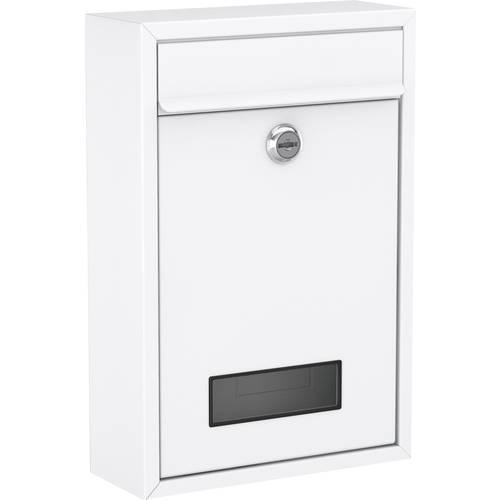Basi 2170-1300 BK 100M Briefkasten Stahl Weiß (matt) Schlüsselschloss