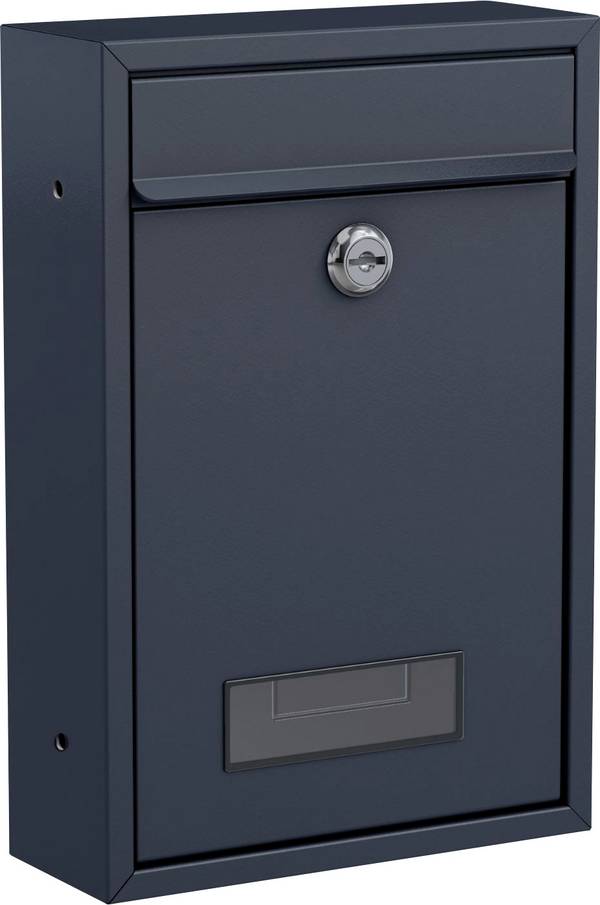 Basi 2170-1305 BK 100M Briefkasten Stahl Anthrazit (matt) Schlüsselschloss