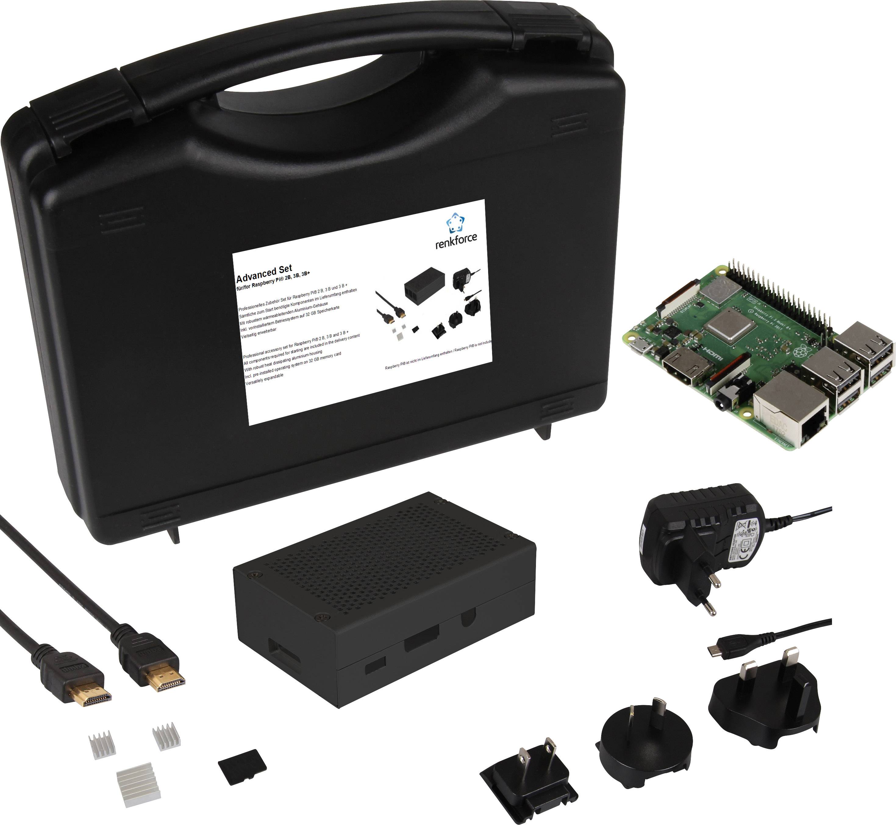 Advanced Set Raspberry Pi® 3 B+ 1 GB 4 x 1.4 GHz inkl. Gehäuse, inkl. Netzteil, inkl. HDMI™-Kabel, inkl. Noobs