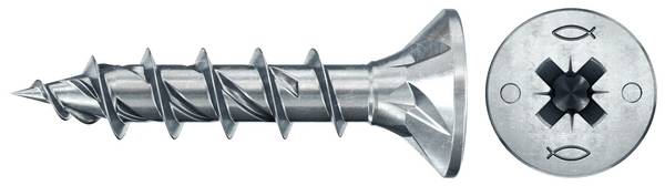 Fischer 670393 Power-Fast II CZF Spanplattenschraube 5 mm 30 mm Kreuzschlitz Pozidriv    Stahl galvanisch verzinkt 50 St.