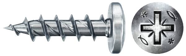 Fischer 670336 Power-Fast II Spanplattenschraube 4.5 mm 25 mm Kreuzschlitz Pozidriv Stahl galvanisch verzinkt 200 St.