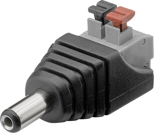 Goobay Terminal Block 2-pin > DC-Stecker (5,50 x 2,10 mm) Push-down-Klemmbefestigung