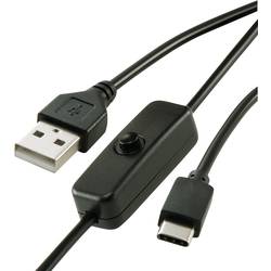 Image of Renkforce Strom-Kabel Raspberry Pi [1x USB 2.0 Stecker A - 1x USB-C™ Stecker] 1.00 m Schwarz inkl. Ein/Aus-Schalter