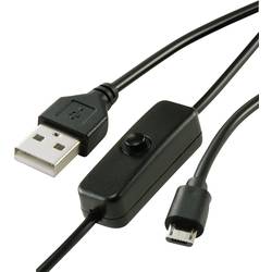 Image of Renkforce Strom-Kabel Raspberry Pi [1x USB 2.0 Stecker A - 1x USB 2.0 Stecker Micro-B] 1.00 m Schwarz inkl.