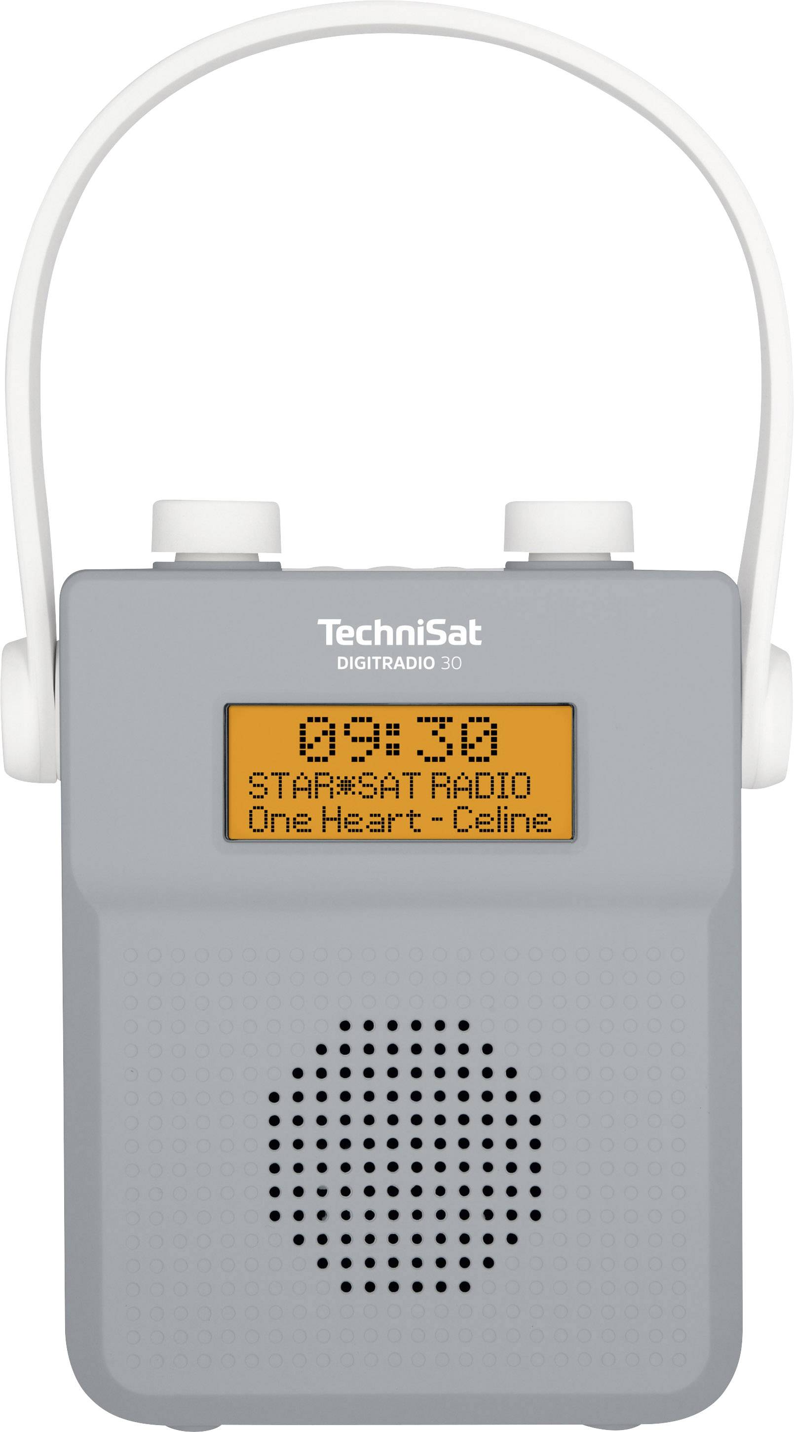 TechniSat DIGITRADIO 30 - wasserdichtes DAB+ Duschradio (UKW, integrierter Akku, Bluetooth, IPX5, Wecker) grau-1
