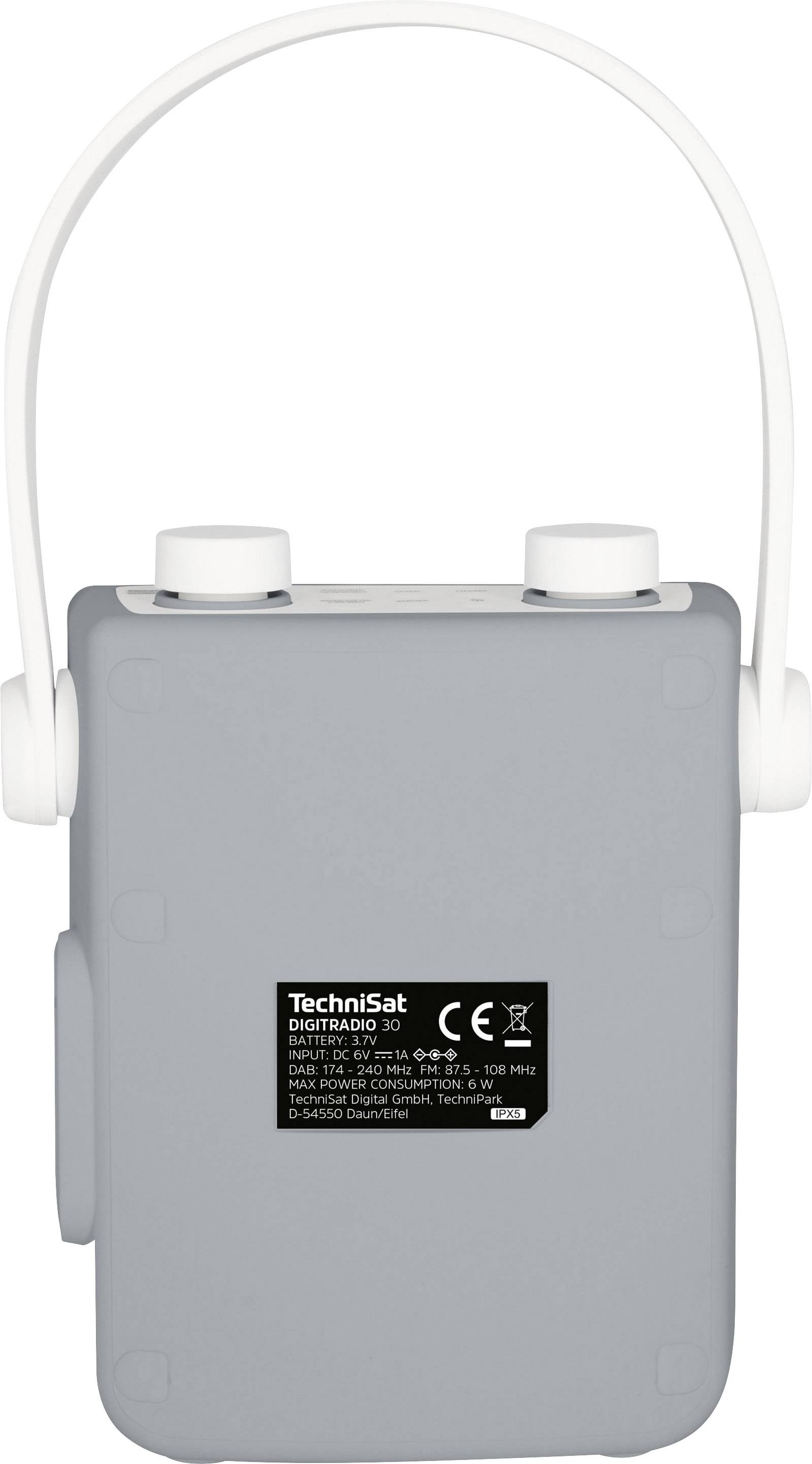 TechniSat DIGITRADIO 30 - wasserdichtes DAB+ Duschradio (UKW, integrierter Akku, Bluetooth, IPX5, Wecker) grau-4