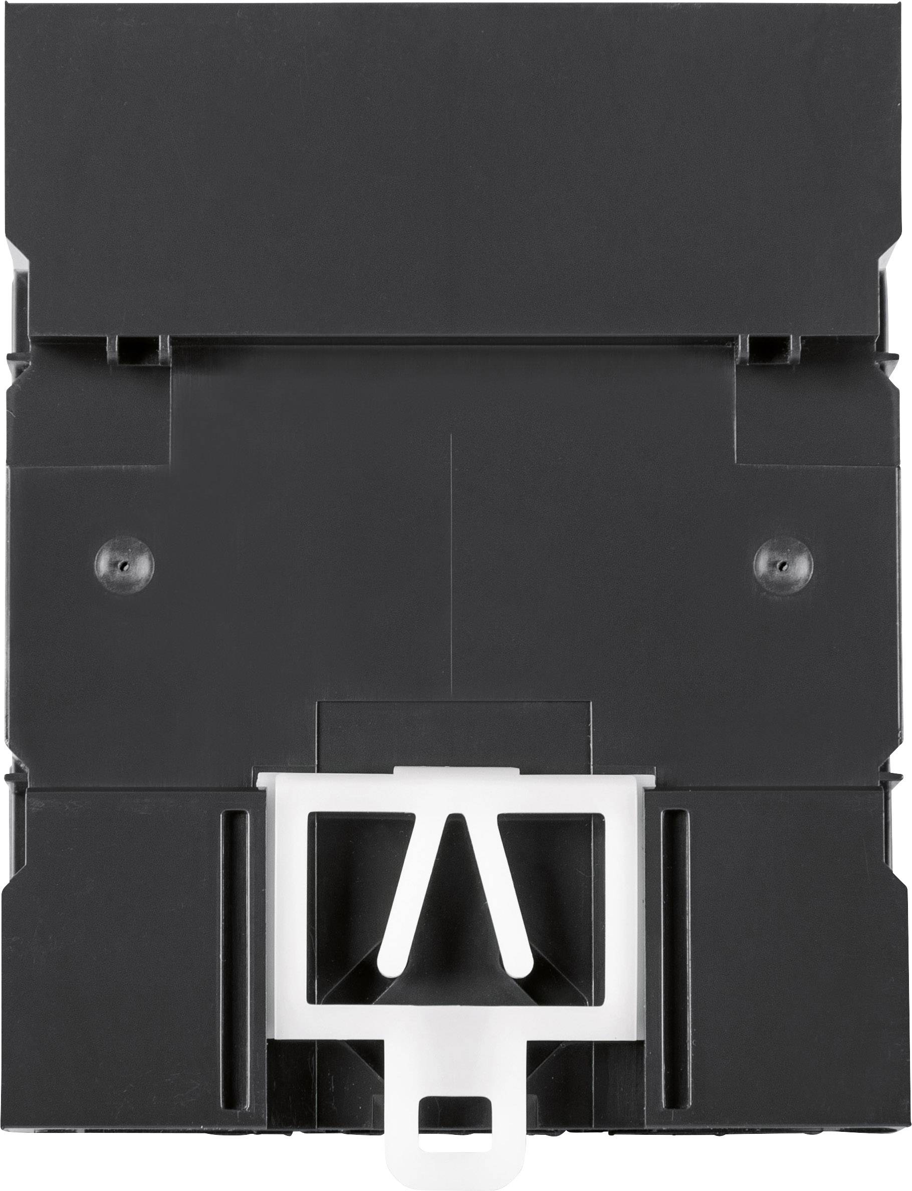 Schwarzes elektrisches Bauteil mit rechteckiger Form und einem Metallclip an der Unterseite, verwendet in elektronischen Geräten.