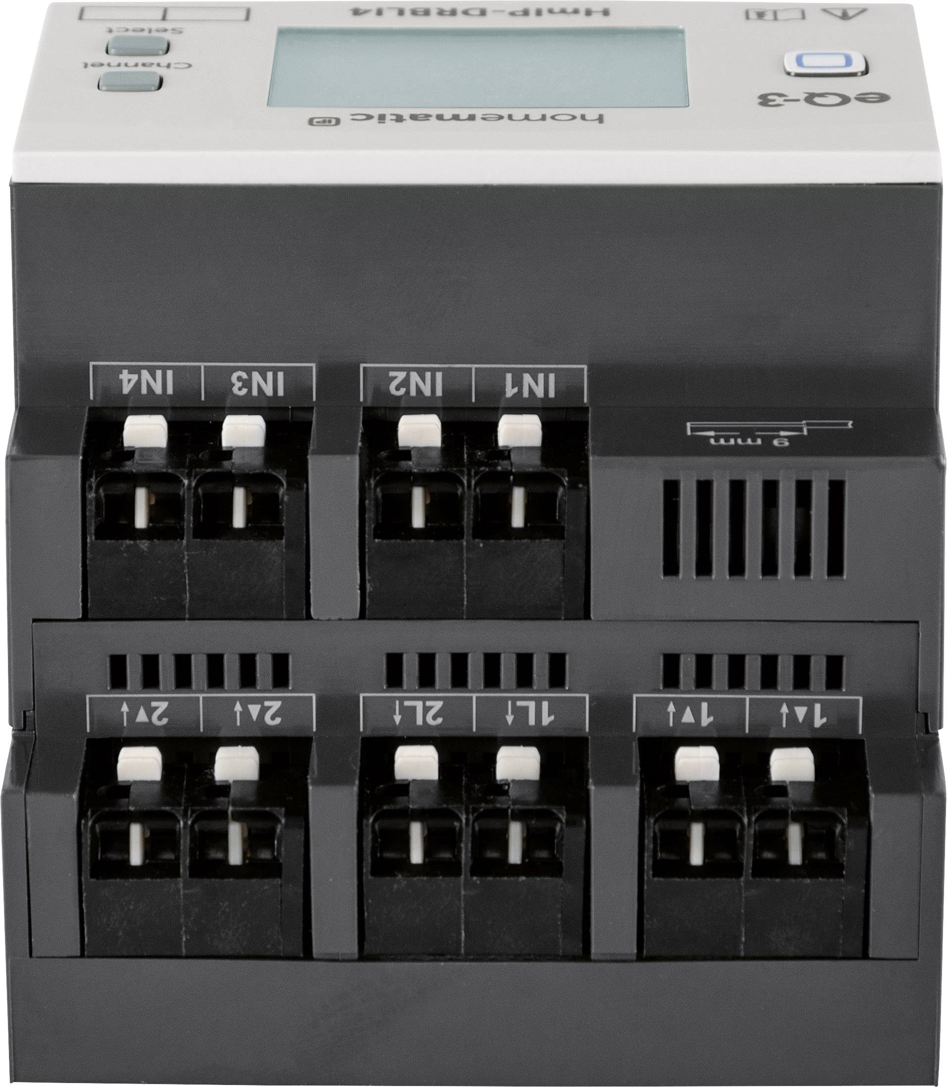 'Schwarzes Heizungssteuergerät für Wandmontage mit sechs Anschlussklemmen, geeignet für Fußbodenheizungssysteme.'