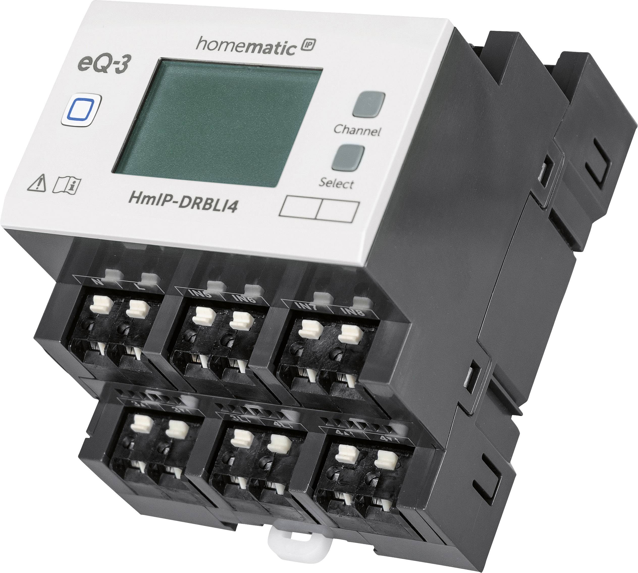 Homematic IP HmIP-DRBL4 ist ein Lichtaktor für Hutschienenmontage mit vier Kanälen, geeignet zur Steuerung von Beleuchtungsanlagen.