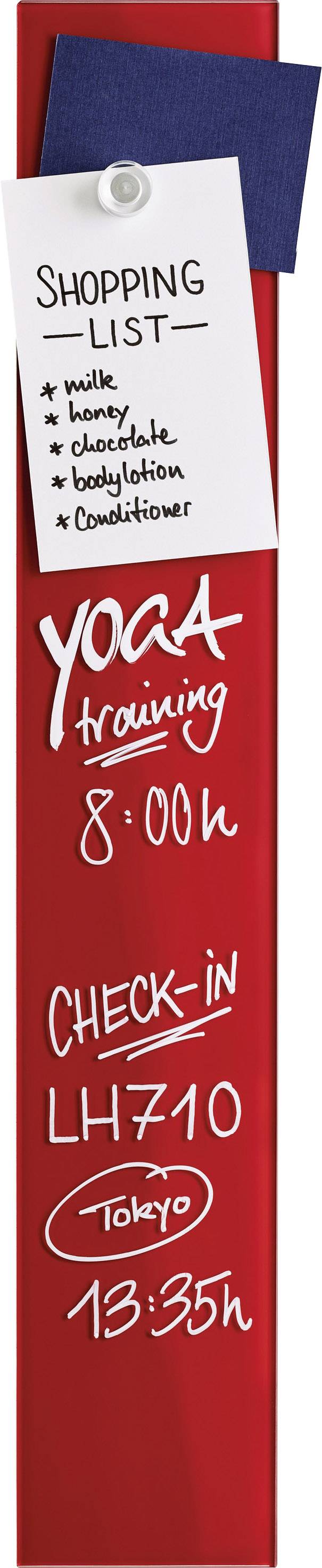 magnetoplan Glas-Magnetboard (B x H) 100 mm x 600 mm Rot 13400006