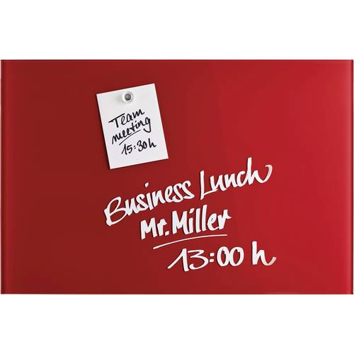 magnetoplan Glas-Magnetboard (B x H) 400 mm x 600 mm Rot 13402006