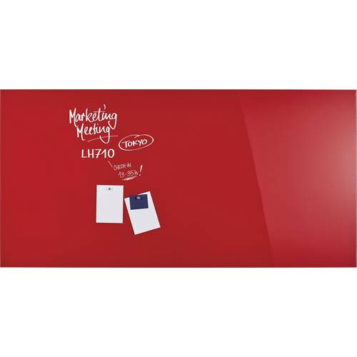 magnetoplan Glas-Magnetboard (L x B x H) 2000.00 x 1000 x 2000 mm Rot 13409006