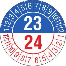Image of SafetyMarking 30.3675.23 Prüfplakette 2023/2024 Blau, Rot Folie selbstklebend (Ø) 3 cm 3 cm 15 St.