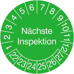 Image of SafetyMarking 30.0789_22-27 Prüfplakette Nächste Inspektion 2022-2027 Grün Folie selbstklebend (Ø) 3 cm 3 cm 15 St.