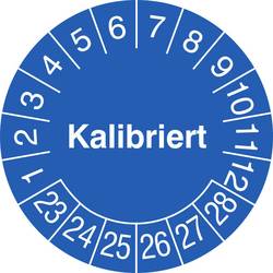Image of SafetyMarking 30.0779_23-28 Prüfplakette Kalibriert 2023-2028 Blau Folie selbstklebend (Ø) 3 cm 3 cm 15 St.