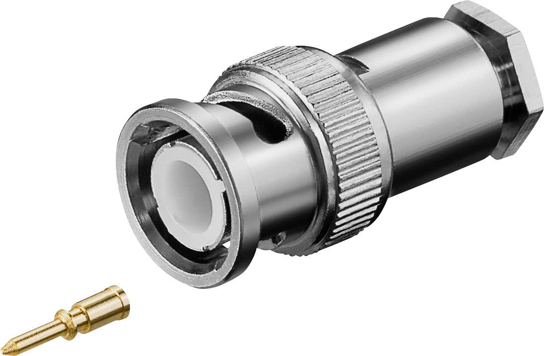 Goobay BNC-Stecker mit Schraubanschluss - für RG58-/U-Kabel, mit vergoldetem Pin-1
