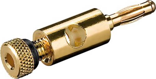 Goobay Bananenstecker mit Schraubanschluss vergoldet, 4 mm; Farbring schwarz Schwarz-1