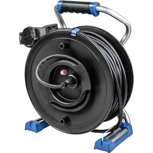 AS Schwabe 23247 Kabeltrommel-Set 40.00 m Schwarz Schutzkontakt-Stecker