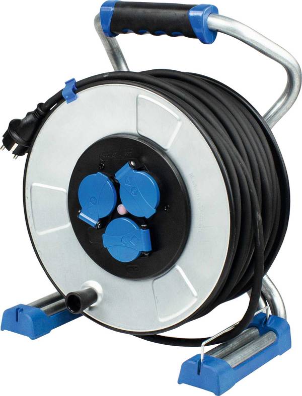 AS Schwabe 23321 Kabeltrommel 50 m Schwarz Schutzkontakt-Stecker