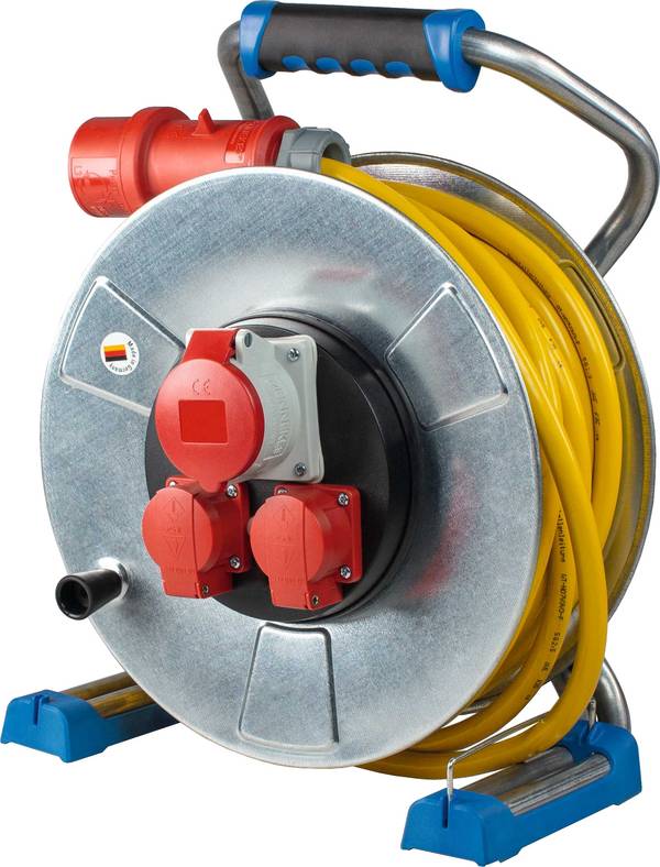 AS Schwabe 23992 Kabeltrommel 25 m Gelb CEE-Phasenwender-Stecker 16 A 5polig