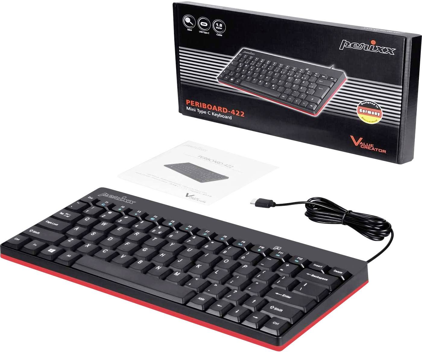 PERIXX USB-Tastatur Deutsch, QWERTZ Schwarz USB-Anschluss