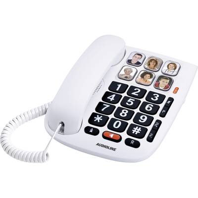 Audioline Tmax 10 Schnurgebundenes Seniorentelefon  Freisprechen  Weiß 