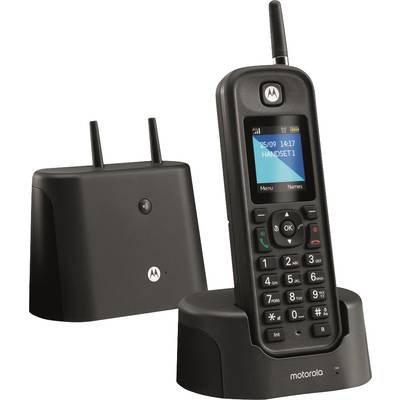 Motorola O201 DECT Schnurloses Telefon analog  Freisprechen, Outdoor, wasserdicht, stoßfest Schwarz