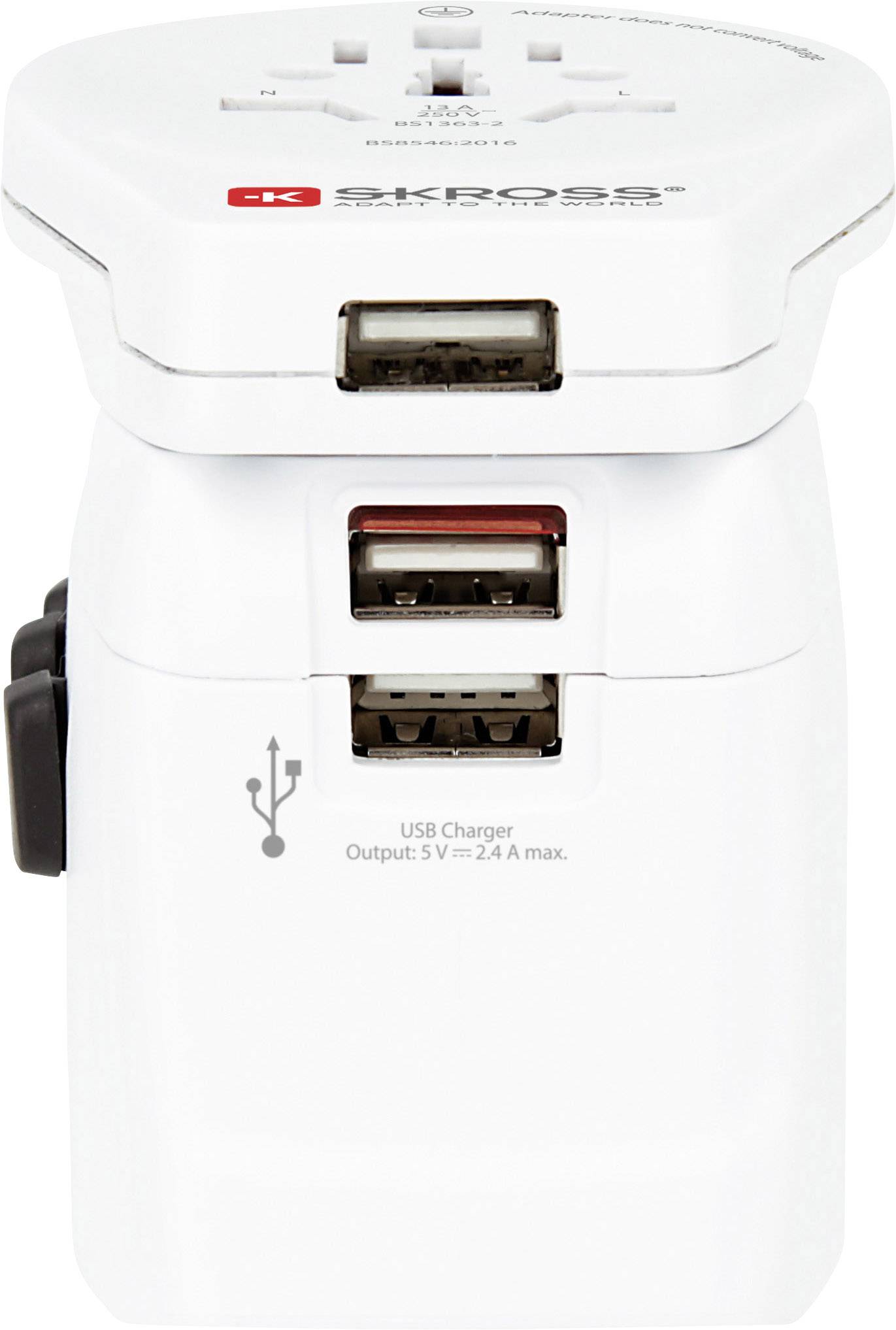 Skross 1302555 Reiseadapter Pro Light 3xUSB World