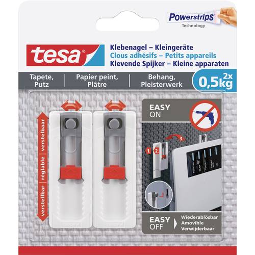 tesa 77782 Klebenagel-Kleingeräte verstellbar Weiß Inhalt: 2 St.