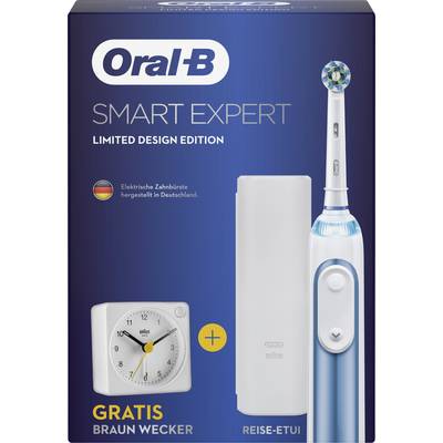 Oral-B SMART Expert Limited Design Edition incl. Braun Wecker 31996 Elektrische Zahnbürste  Weiß, Blau (metallic)