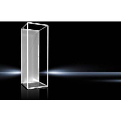 Ein leuchtender, transparenter rechteckiger Rahmen steht vor einem dunklen Hintergrund, mit einem schwachen Lichtstrahl links.