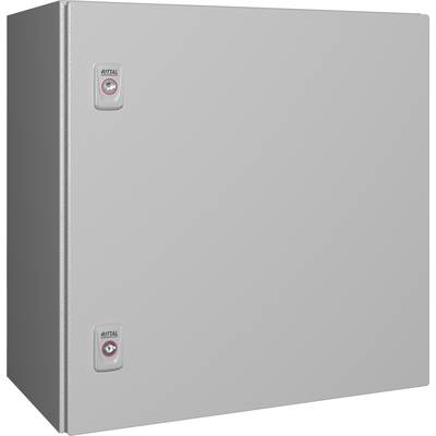 Grauer Metall-Sicherungskasten mit zwei Schlössern. Oberhalb beider Schlösser befindet sich das Logo der Marke.