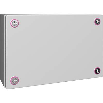 Graues rechteckiges Elektronikgehäuse mit vier sichtbaren Schrauben in den Ecken.