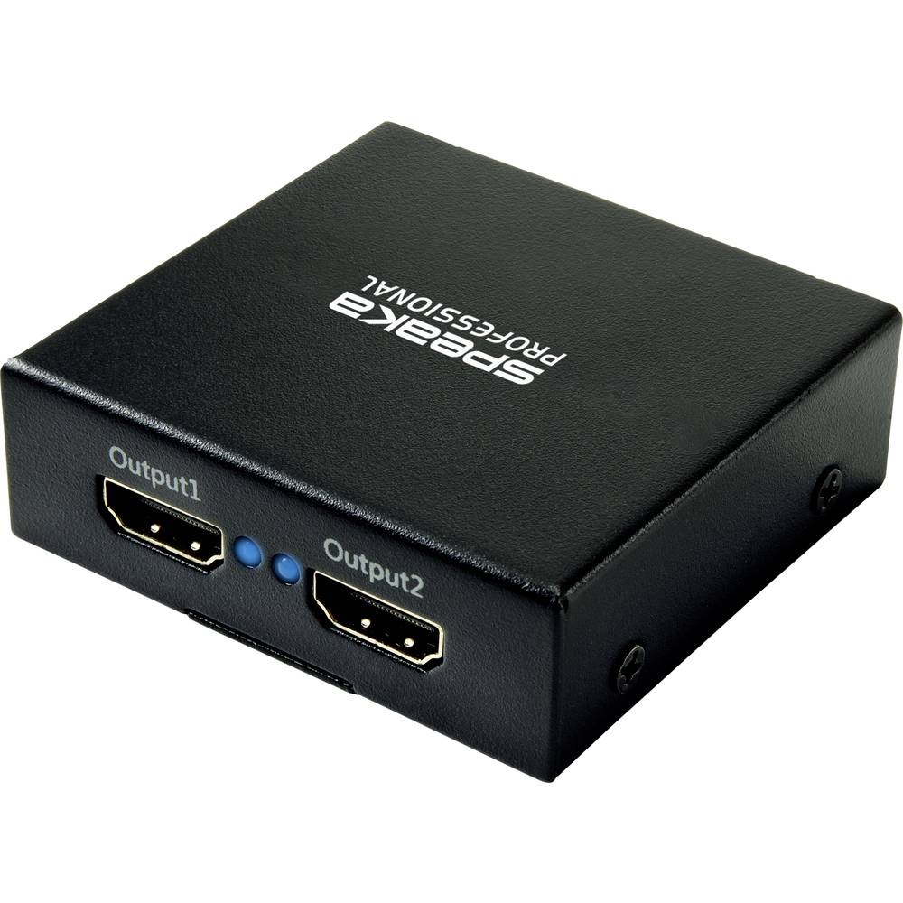SpeaKa Professional SP-HDS-220 1 + 2 poorten HDMI-splitter Ultra HD-geschikt 3840 x 2160 Pixel Black
