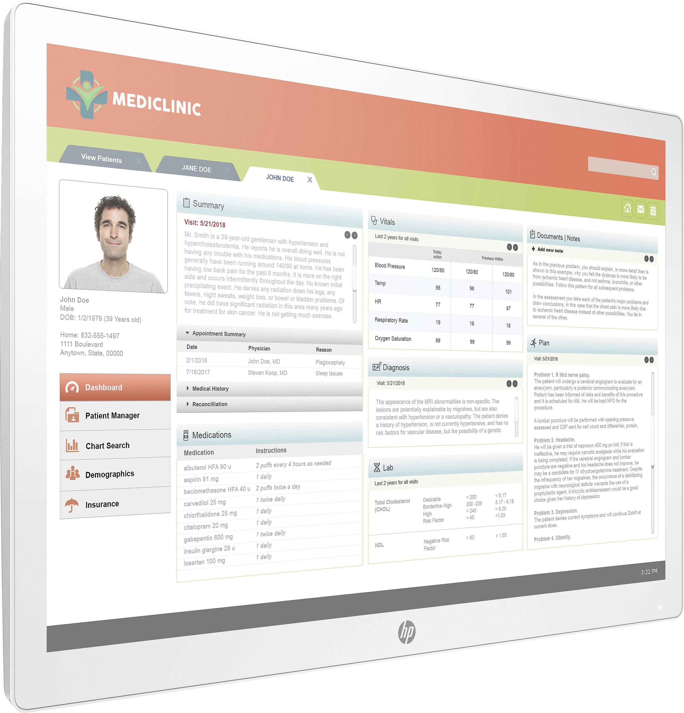 HP HC241p Clinical Review - Healthcare - LED-Monitor - 60.96 cm (24")-2