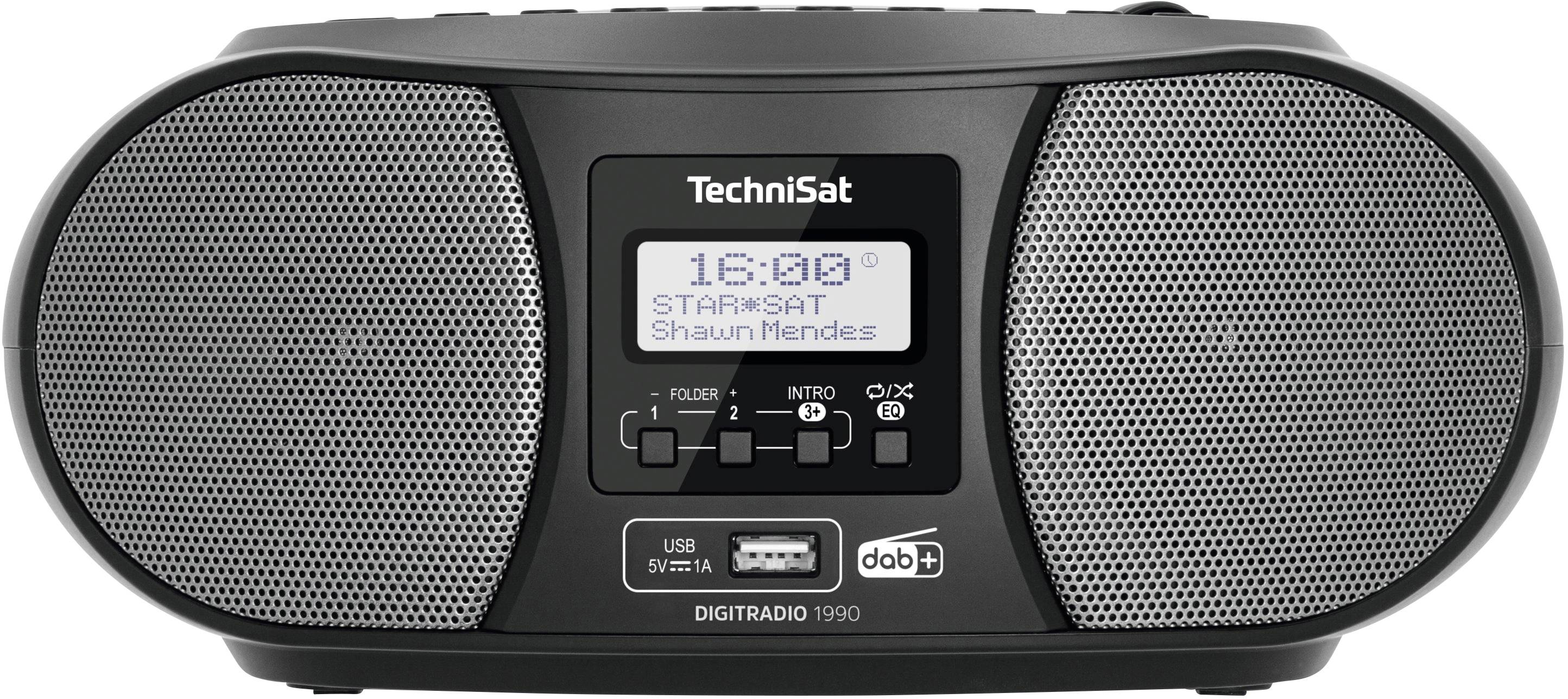 TechniSat DIGITRADIO 1990 CD-Radio DAB+, UKW AUX, Bluetooth®, CD, USB  Akku-Ladefunktion, Weckfunktion Schwarz kaufen
