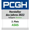 Logo von PCGH. Text: 'Hersteller des Jahres 2022, Kategorie: Monitore. 2. Platz ASUS'.