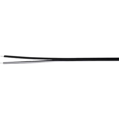 Zwei elektrische Kabel, eins schwarz und eins weiß, liegen parallel nebeneinander auf weißem Hintergrund.