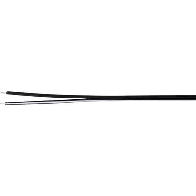 Zwei stromführende Kabel, eines schwarz, das andere weiß, ohne Stecker, auf weißem Hintergrund.