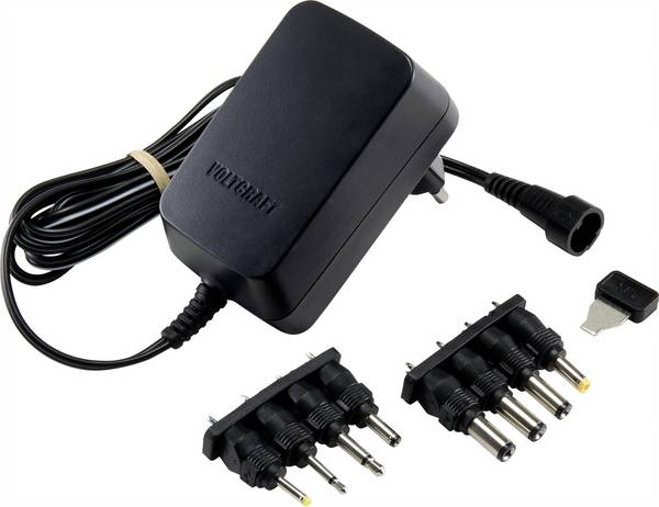 VOLTCRAFT VC-11258690 Steckernetzteil, einstellbar 3 V/DC, 4.5 V/DC, 5 V/DC, 6 V/DC, 7.5 V/DC, 9 V/DC, 12 V/DC 1 A 12 W Ausgangsspannung regelbar