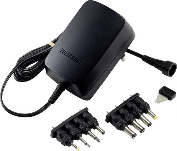 VOLTCRAFT VC-11258700 Steckernetzteil, einstellbar 3 V/DC, 4.5 V/DC, 5 V/DC, 6 V/DC, 7.5 V/DC, 9 V/DC, 12 V/DC 1.5 A 18 W Ausgangsspannung regelbar
