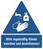 Gebotsschild Hygiene und Abstand Folie selbstklebend 1 St.