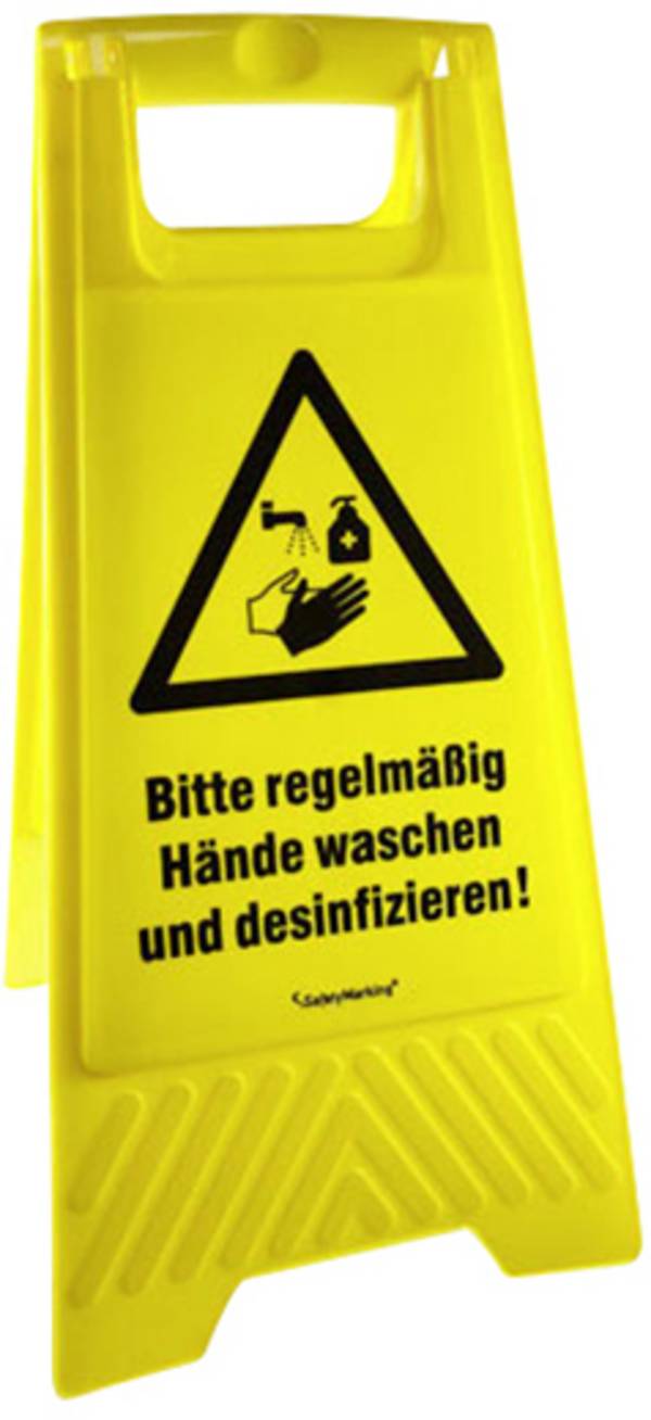 Active Workplace Bitte Hände desinfizieren! 90.9480_12 Warnaufsteller Hygiene und Abstand   1 St.