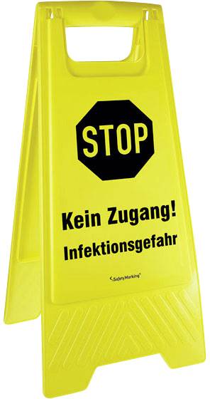 Active Workplace Kein Zugang! Infektionsgefahr! 90.9480_15 Warnaufsteller Hygiene und Abstand 1 St.
