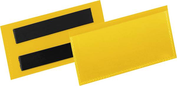 Etikettentasche magnetisch 100x38mm PP dokumentenecht gelb VE=50 Stück