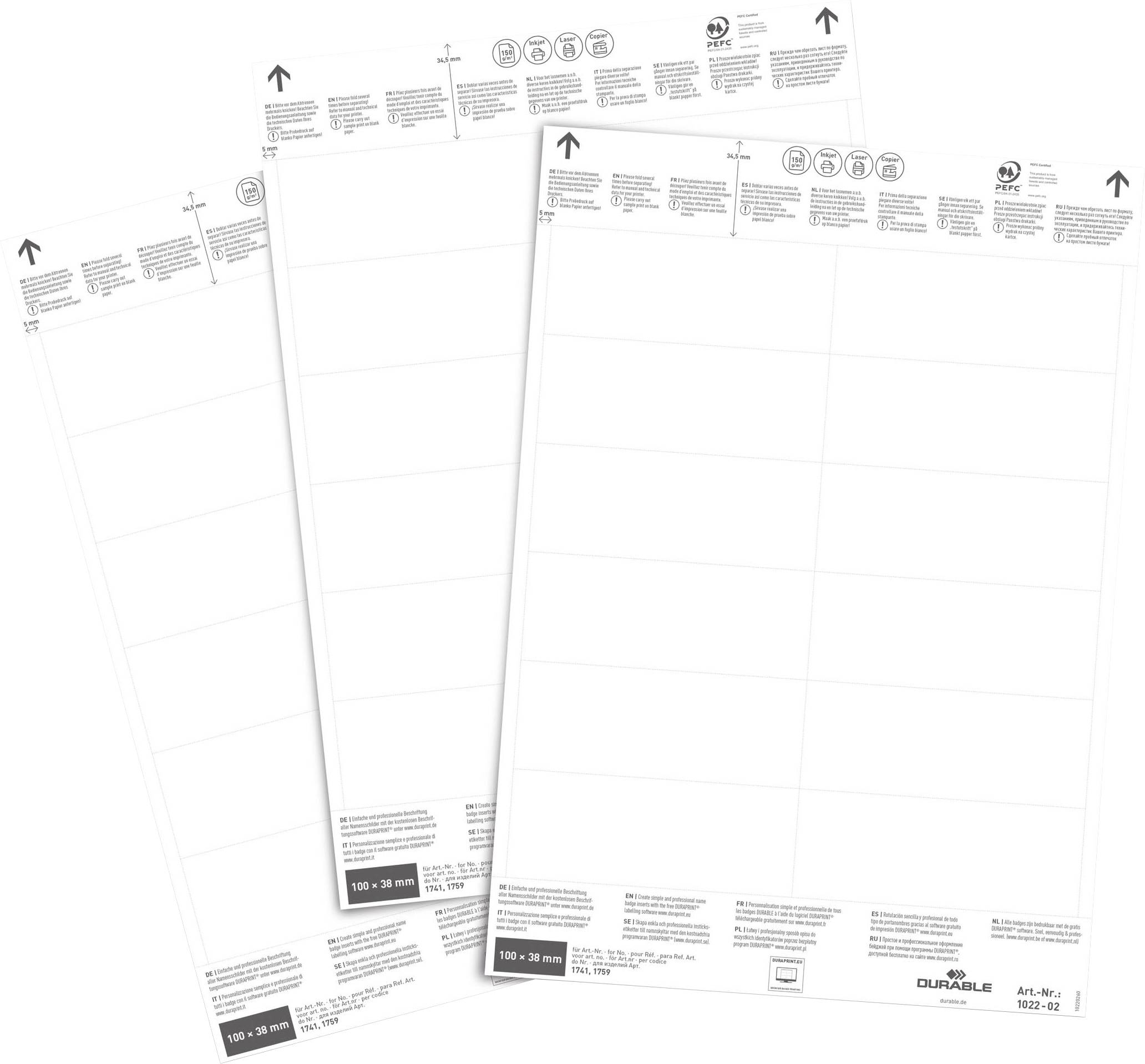Einsteckschild Logistiktaschen 100x38mm 240St.