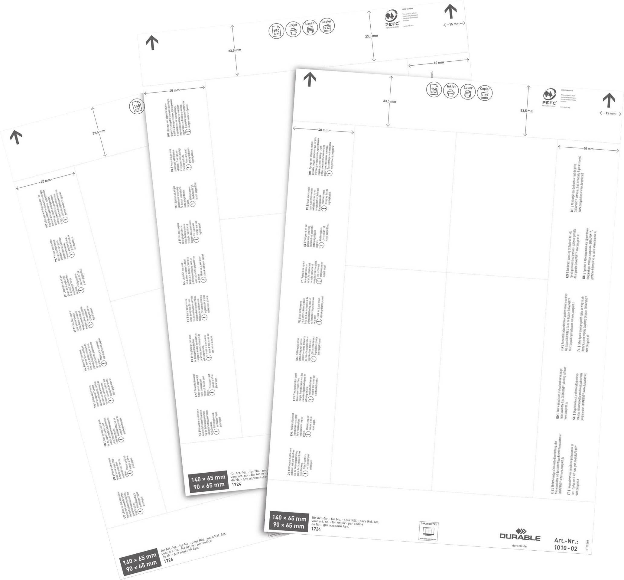 DURABLE Einsteckschild 101002 Logistiktaschen 140/90x65mm 80St.